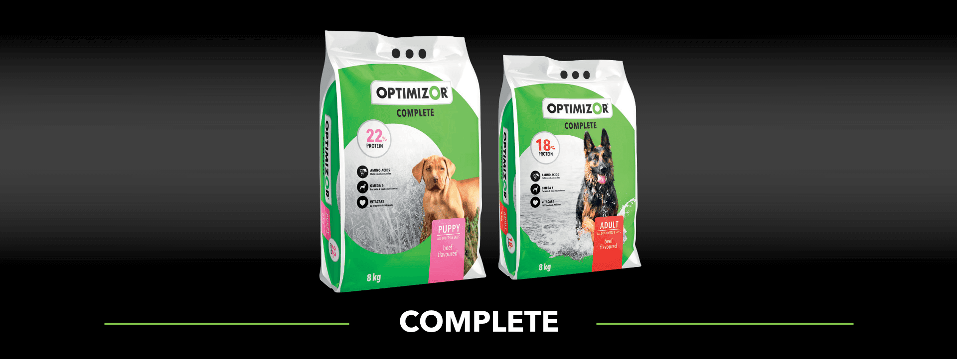 optimizor complete dog food range