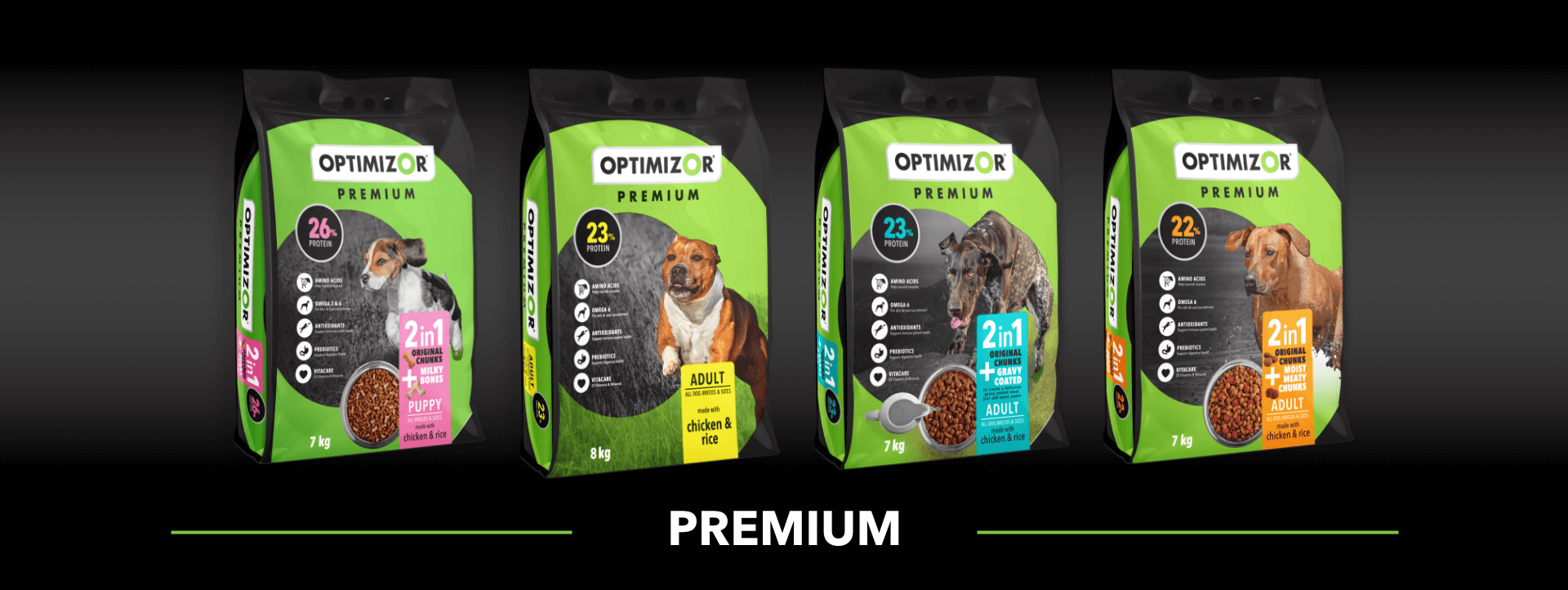 optimizor premium dog food range